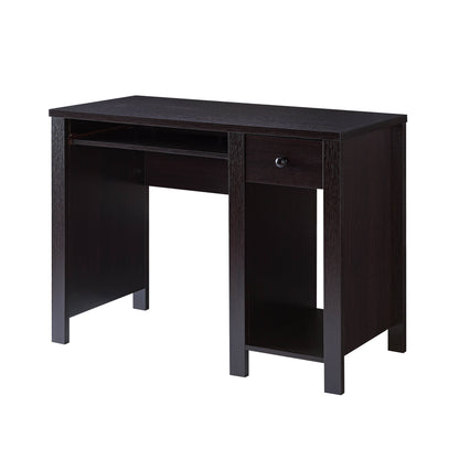 Student desk home office desk 39"W Compact desk Writing Desk Laptop Desk Red Cocoa Espresso One drawer Keyboard Drawer Wooden Knob image 3