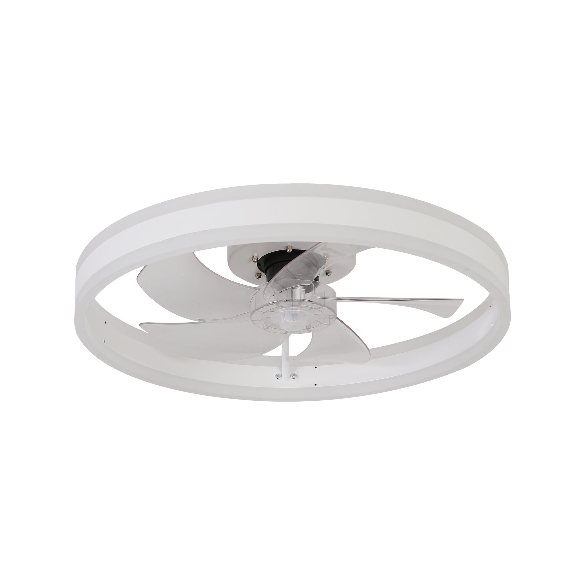 20" Flush Mount Ceiling Fans with Lights and Remote, 3000K-6000K Dimmable LED Fandelier Low Profile Chandelier Ceiling Fan for Bedroom Living Room, White image 10