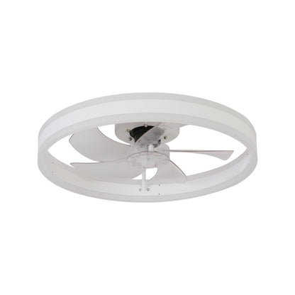 20" Flush Mount Ceiling Fans with Lights and Remote, 3000K-6000K Dimmable LED Fandelier Low Profile Chandelier Ceiling Fan for Bedroom Living Room, White image 10