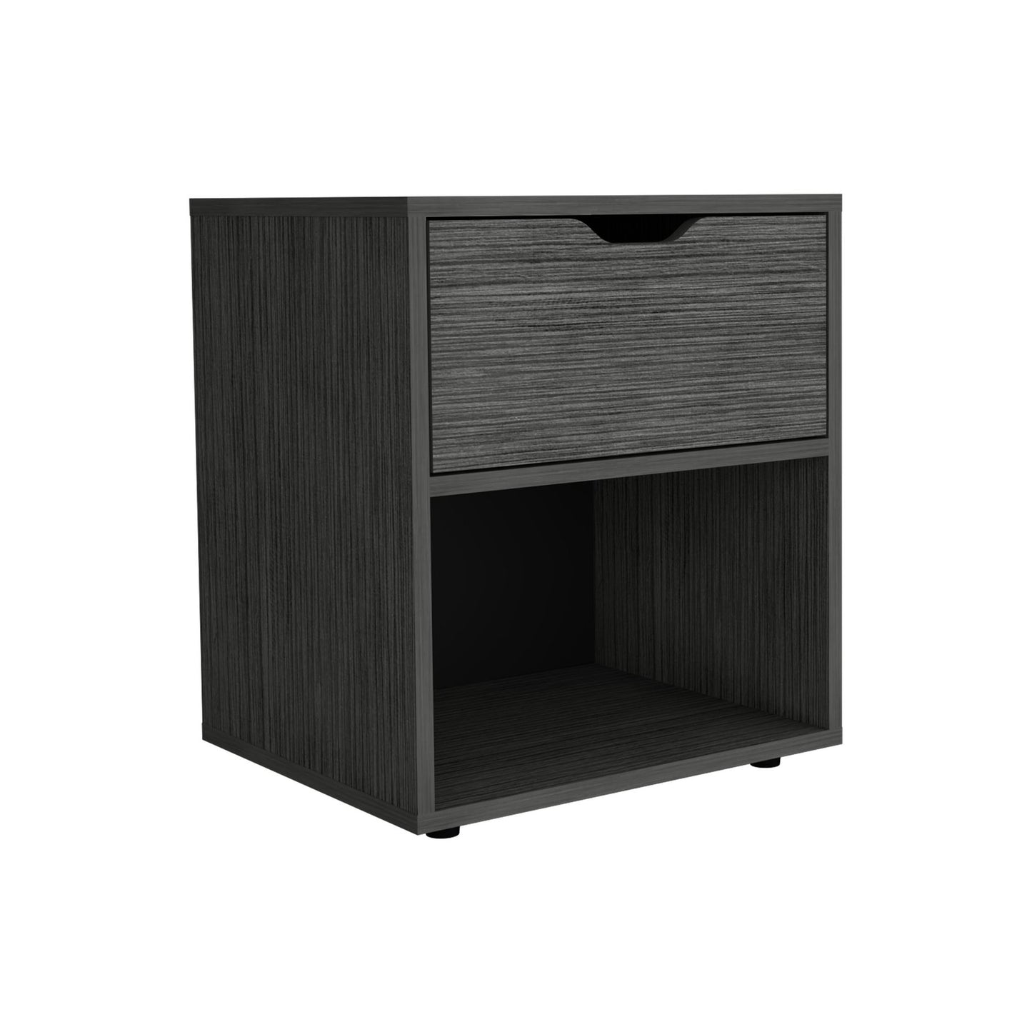 19.7" H Nightstand End Table with Open Shelf,Ligth Gray image 2