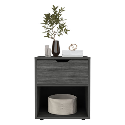 19.7" H Nightstand End Table with Open Shelf,Ligth Gray image 5