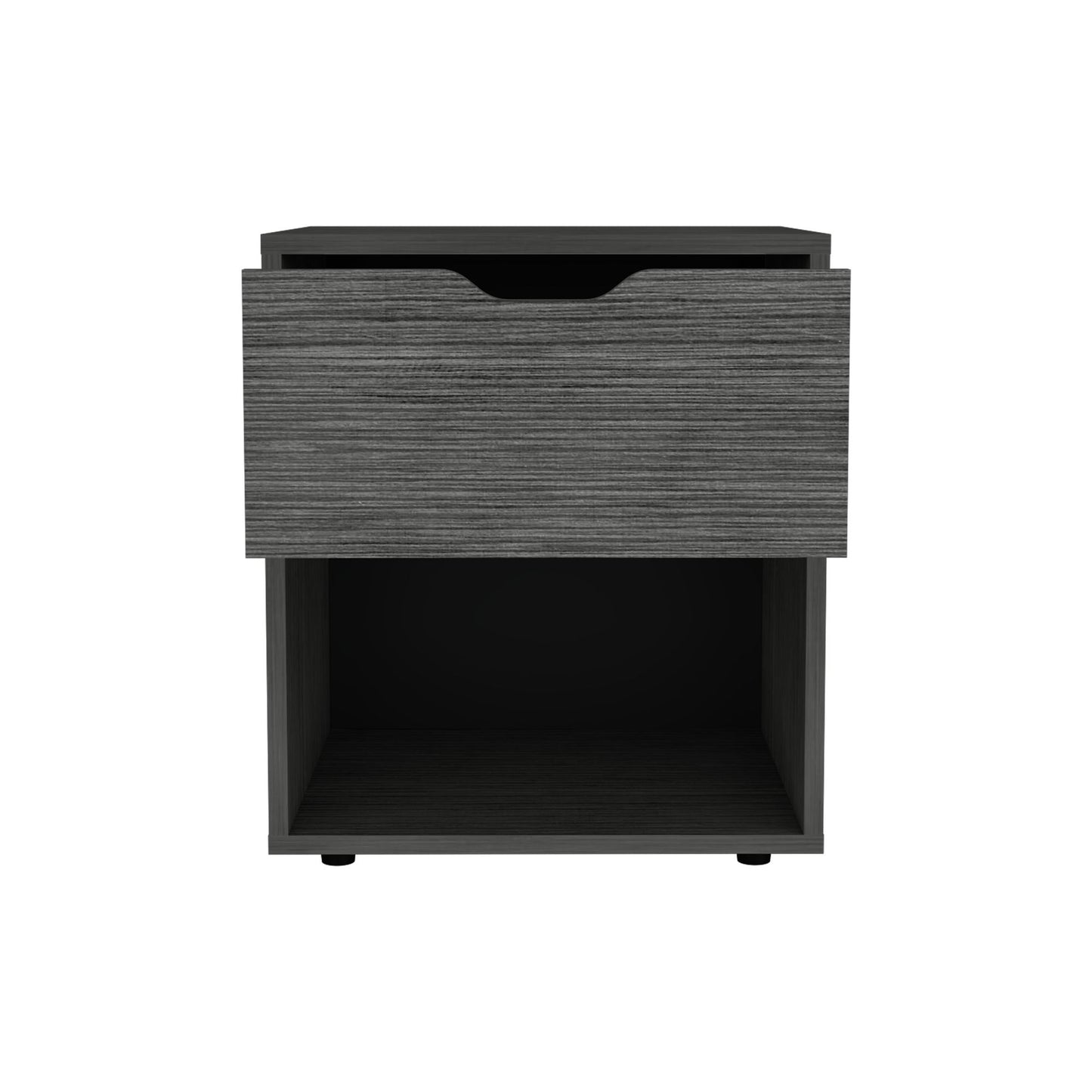 19.7" H Nightstand End Table with Open Shelf,Ligth Gray image 4