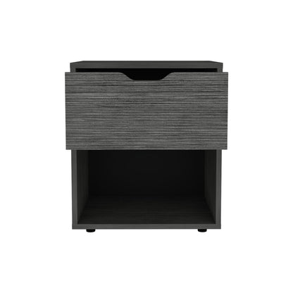 19.7" H Nightstand End Table with Open Shelf,Ligth Gray image 4