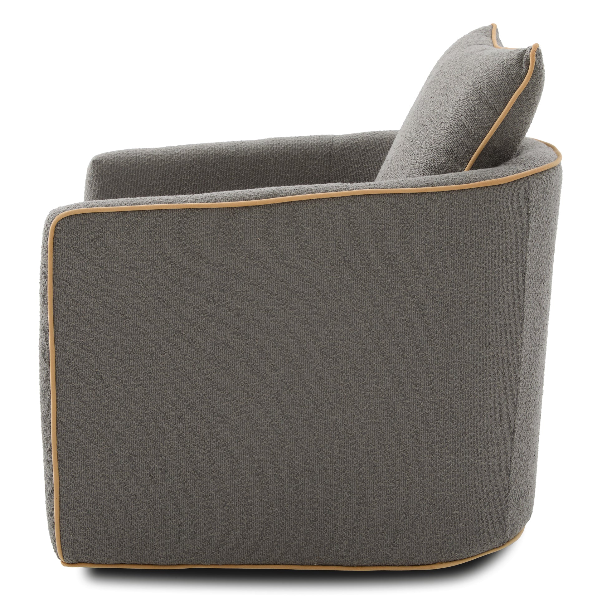 Swivel Accent Chair Upholstered Club Chair Barrel Sofa Chair for Living Room, Reading Corner, and Small Spaces, Light Grey image 9