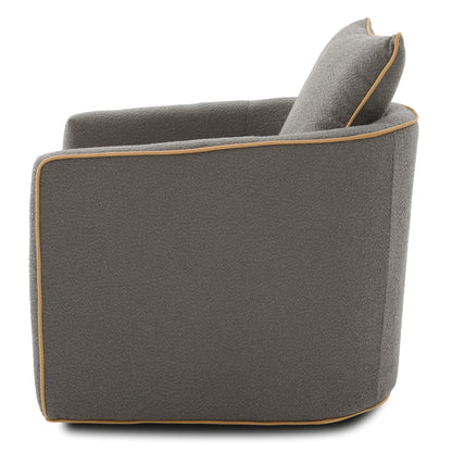Swivel Accent Chair Upholstered Club Chair Barrel Sofa Chair for Living Room, Reading Corner, and Small Spaces, Light Grey image 9