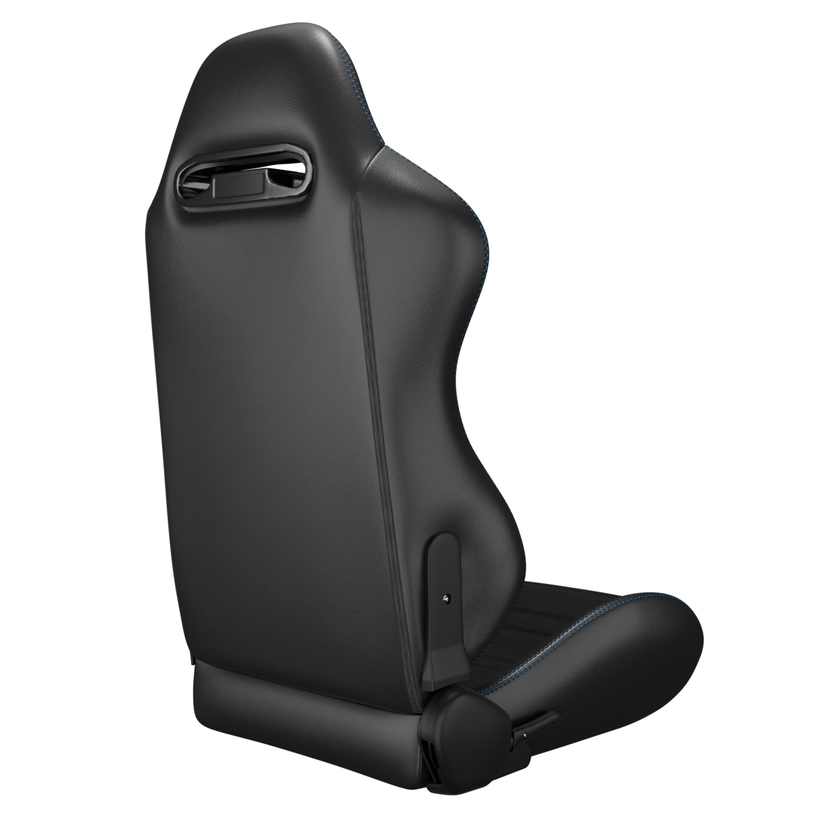 2PC Universal Racing Seats Stitch PVC Leather Reclinable Carbon Look Leather Black With Adjustor Slider(Not Including Seat Bracket) 1 box of 2 pieces image 12