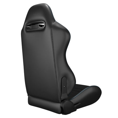 2PC Universal Racing Seats Stitch PVC Leather Reclinable Carbon Look Leather Black With Adjustor Slider(Not Including Seat Bracket) 1 box of 2 pieces image 12