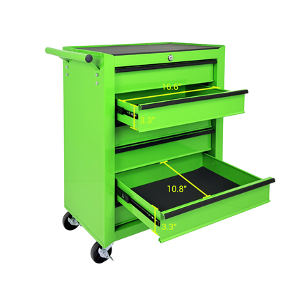 Rolling Metal Tool Chest with 6 Drawers, 20" 6-Drawer Tool Chest Cabinet with Ball Bearing Drawer Slides, Steel Tool Storage Box Organizer -GREEN image 6