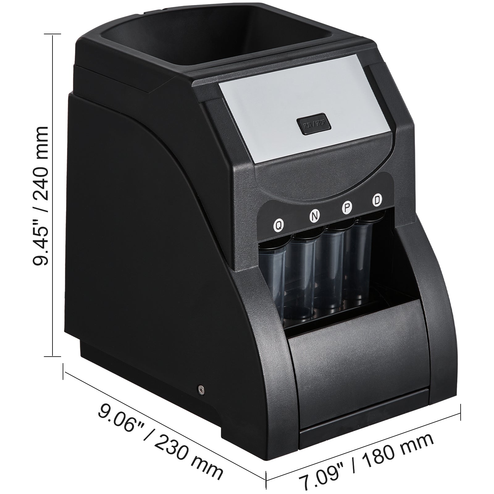 USD Coin Sorter, Coin Sorter Machine for USD Coin 1￠ 5￠ 10￠ 25￠, Sorts up to 230 Coins/min, Coin Sorter and Wrapper Machine Holds 200 Coins Included 4 Coin Tubes, Black image 4