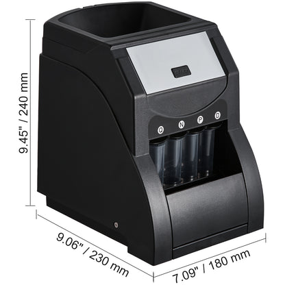 USD Coin Sorter, Coin Sorter Machine for USD Coin 1￠ 5￠ 10￠ 25￠, Sorts up to 230 Coins/min, Coin Sorter and Wrapper Machine Holds 200 Coins Included 4 Coin Tubes, Black image 4