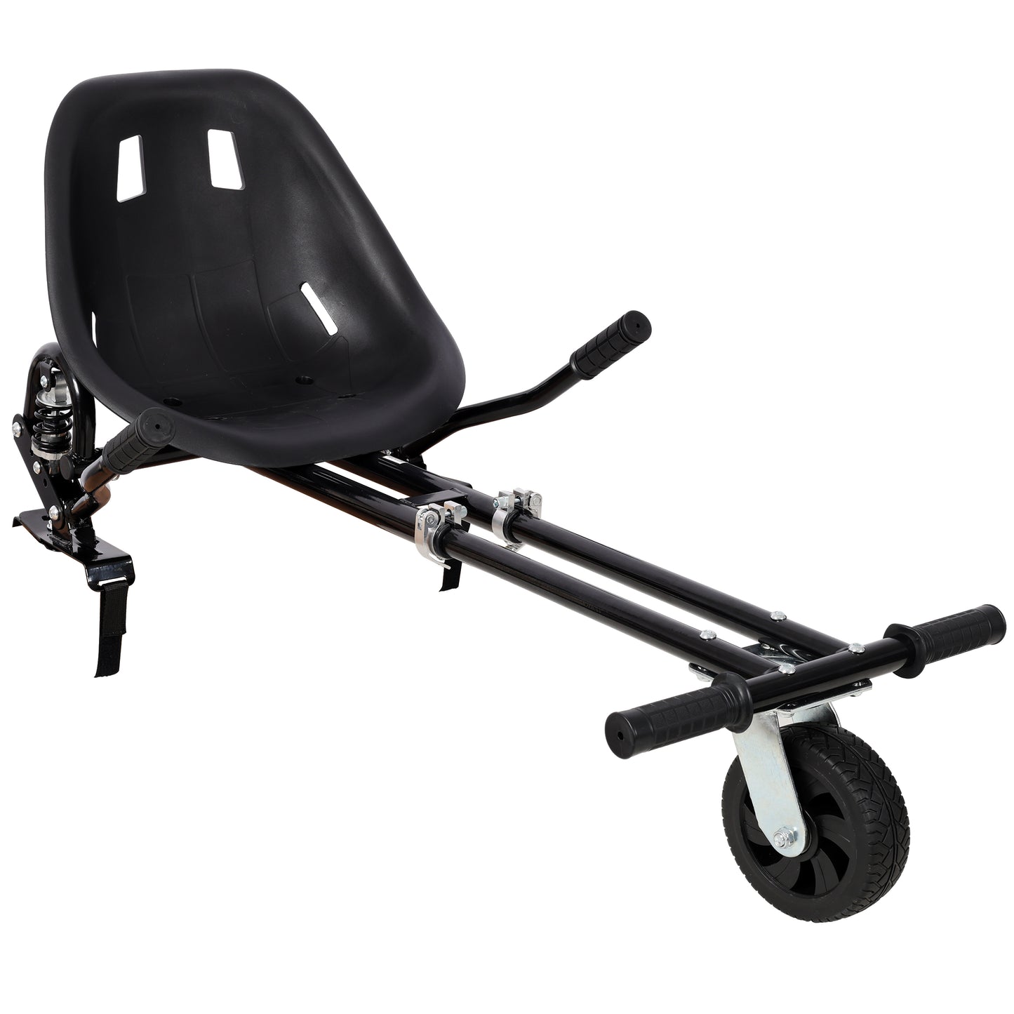 Hoverboard Seat Attachment Go-Kart,Fits 6.5" 8"10" Hoverboards, Heavy Duty Dual Pole & Dual Shock Absorber,Sturdy Adjustable Off-Road Frame,Hover Cart for Family Fun,not include Hoverboard,Black image 10