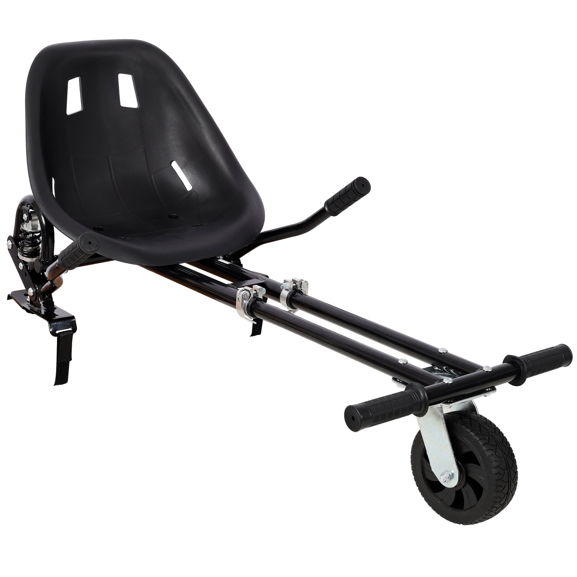 Hoverboard Seat Attachment Go-Kart,Fits 6.5" 8"10" Hoverboards, Heavy Duty Dual Pole & Dual Shock Absorber,Sturdy Adjustable Off-Road Frame,Hover Cart for Family Fun,not include Hoverboard,Black image 10