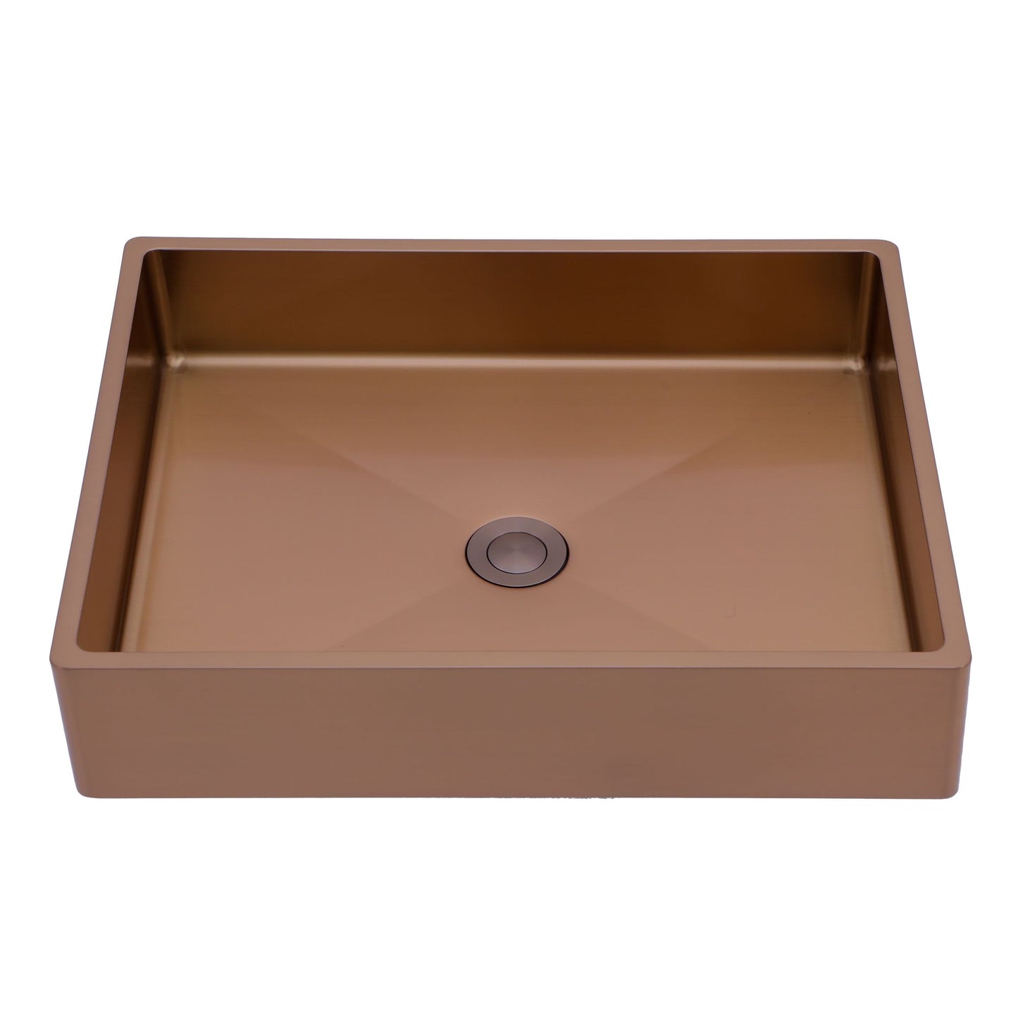 19"x15" Rose Gold Stainless Steel Bathroom Sink with Pop Up Drain image 7