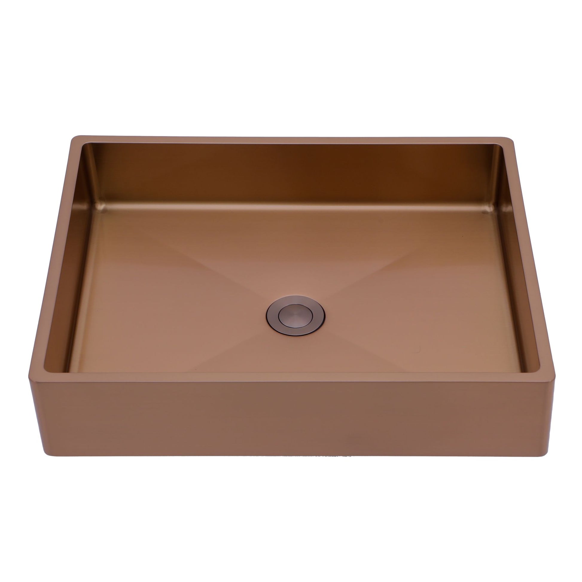 19"x15" Rose Gold Stainless Steel Bathroom Sink with Pop Up Drain image 7