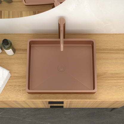 19"x15" Rose Gold Stainless Steel Bathroom Sink with Pop Up Drain image 3