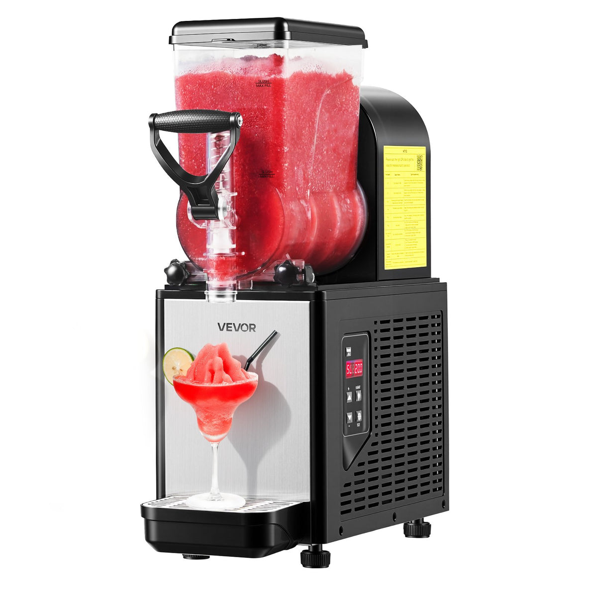 VEVOR Commercial Slushy Machine, Frozen Drink Maker 1 x 6 L