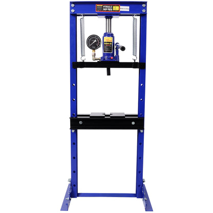 12Ton Bottle Jack Shop Press with Gauge, Bend, Straighten, or Press Parts, Install Bearings, U-Joints, Bushings, Ball Joints, and Pulleys,Blue image 3