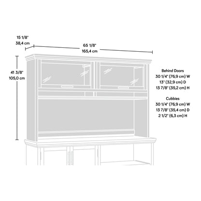 Hutch with Glass Doors, Brown finish image 7