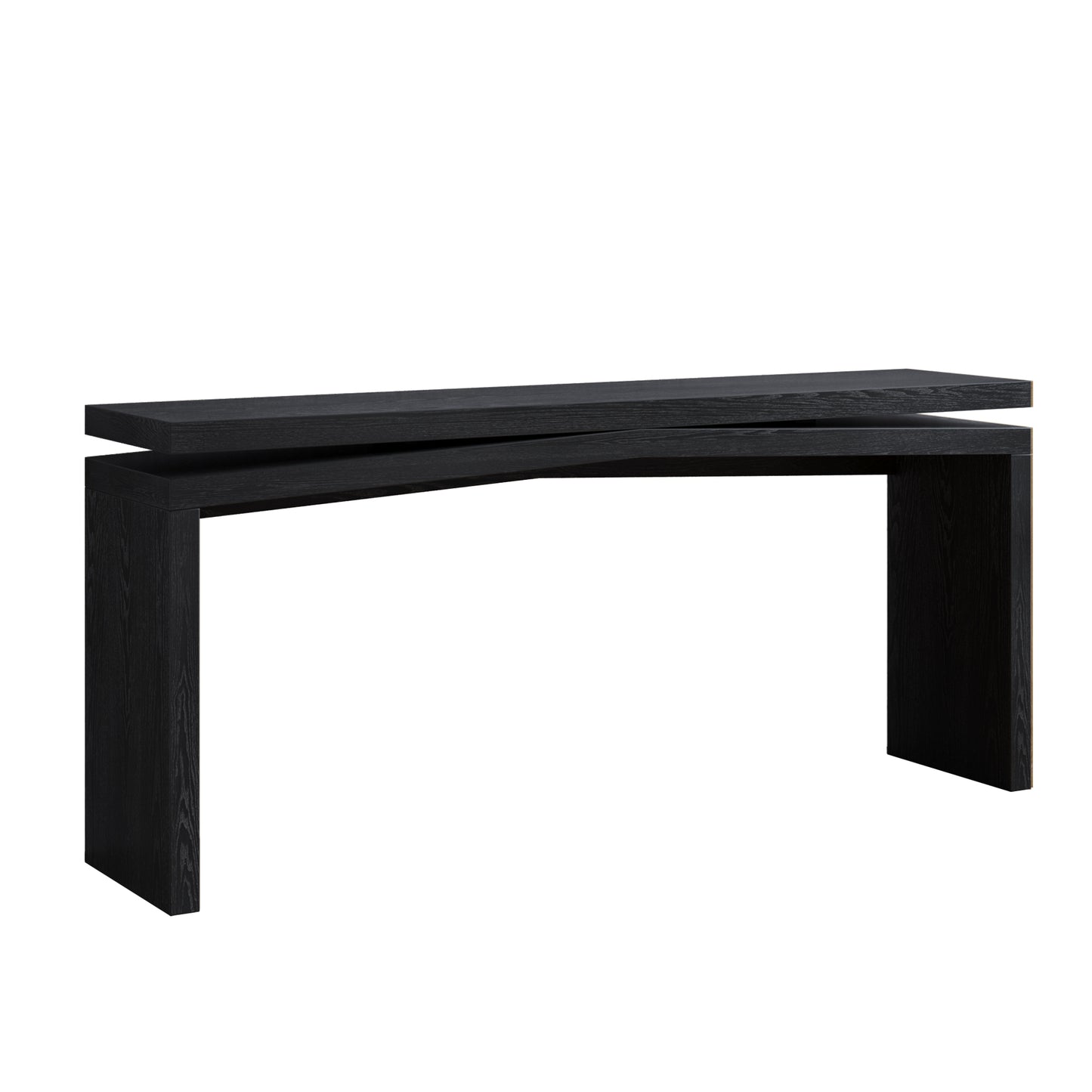 65-Inch Rustic Solid Wood Veneer Console Table, Long Farmhouse Entryway Sofa Table for Living Room, Hallway, Behind Couch, Apartment, Black image 10