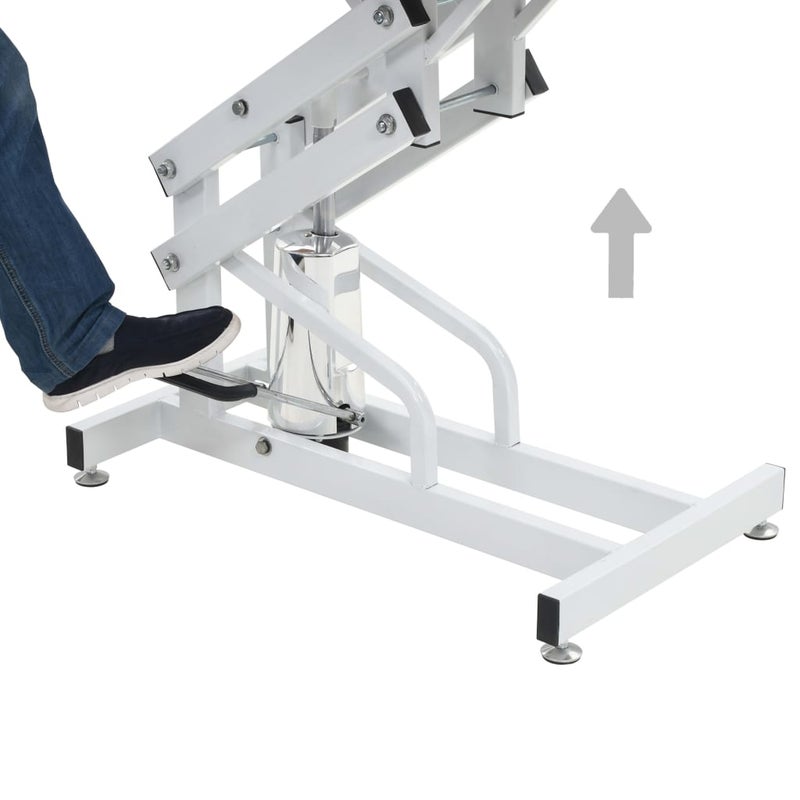 42.5INCH HYDRAULIC PET GROOMING TABLE WITH "H" ARM PURPLE image 8