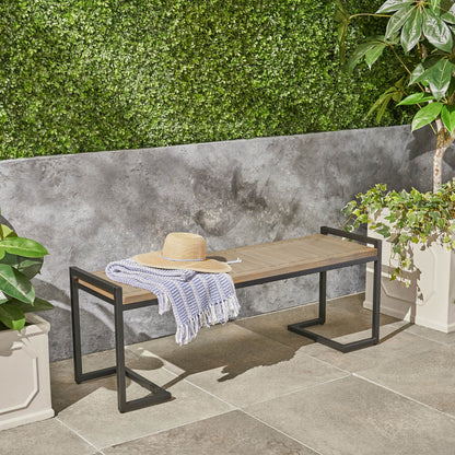HOPKINS INDUSTRIAL WOOD AND METAL BENCH image 1