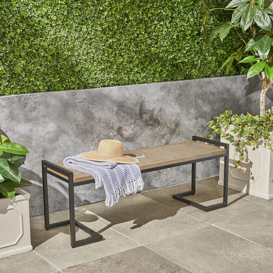 HOPKINS INDUSTRIAL WOOD AND METAL BENCH image 1