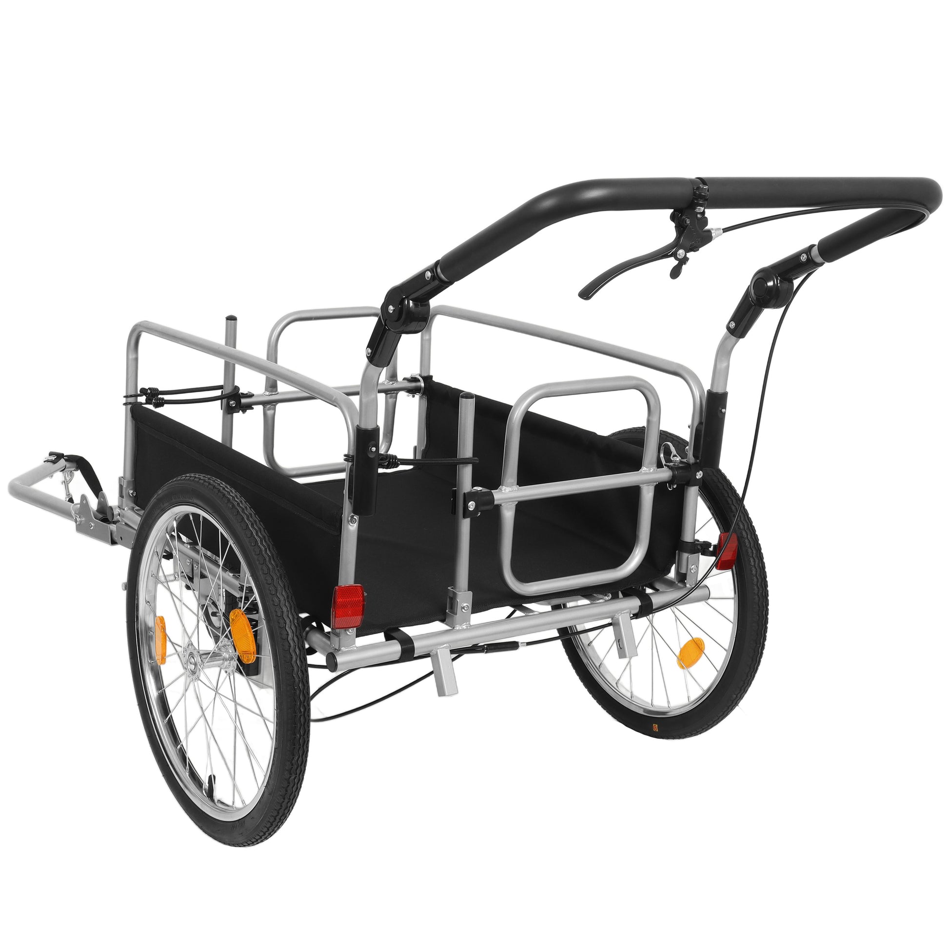 3-in-1 Heavy-Duty Bike Cargo Trailer –Bike Compatible Steel Frame, 110lb Capacity, Convertible Stroller & Pull Cart w/Suspension, 20" Wheels & Accessories image 4