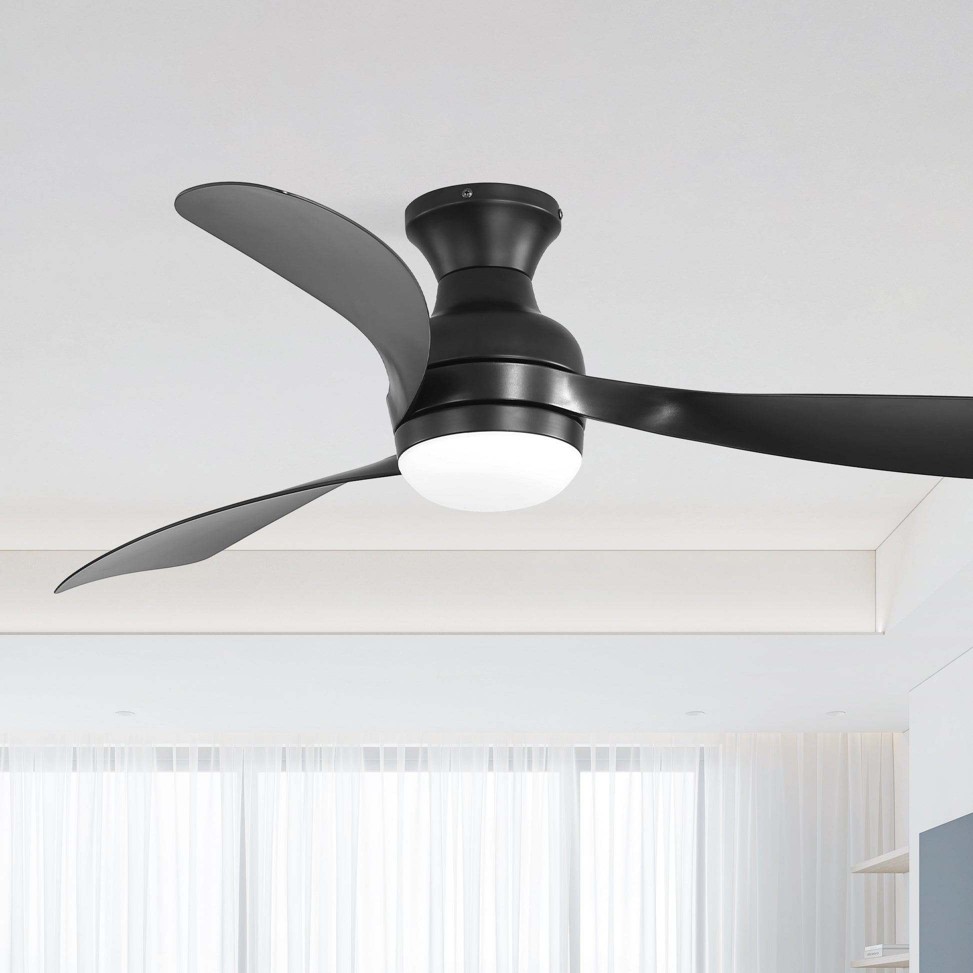 52" Ceiling Fan with Lights, Dimmable LED, Reversible DC Motor, Light Memory, for Bedroom, Living Room, Kitchen image 3