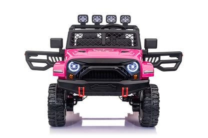24V7Ah 2 Seater Ride on Jeep, Motor: 4WD × 550, 4-EVA Wheel Ride on Toys for Big Kids with Remote Control, LED Lights & Music, Suspension Spring - Ages 3+ image 2