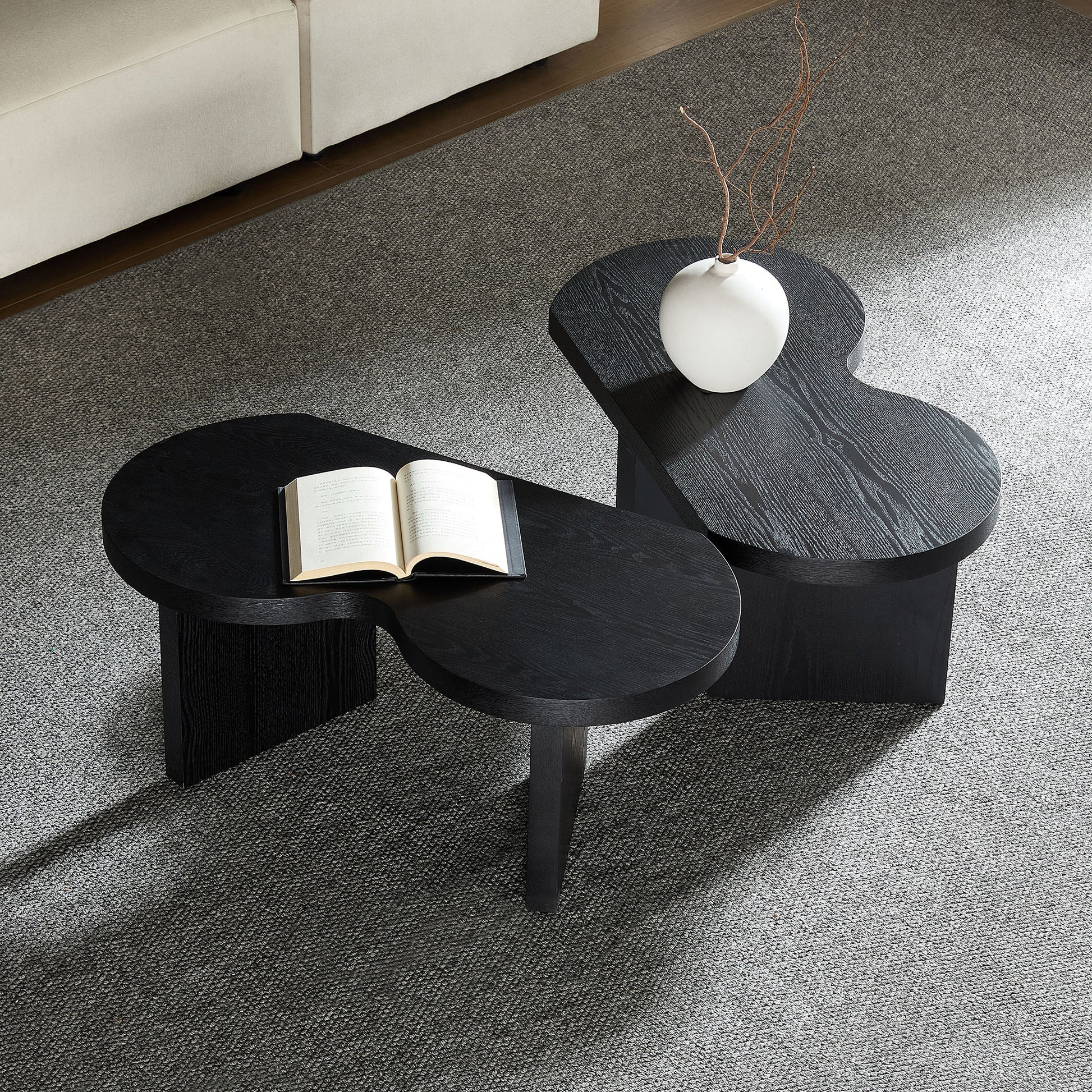 Modern Butterfly MDF Coffee Table, Used In Living Rooms, Bedrooms, Offices, With A Butterfly Shaped Appearance, Black image 10