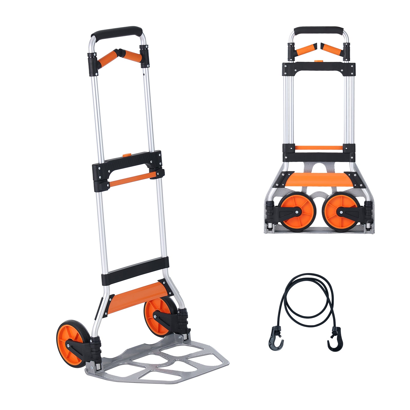 Folding Hand Truck, 309 lbs Load Capacity, Aluminum Portable Cart, Convertible Hand Truck and Dolly with Telescoping Handle and PP+TPR Wheels, Ultra Lightweight Super Strong for Moving Warehouse image 1