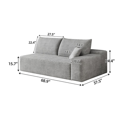 Y165-3R-GREY 3seater right grey image 4