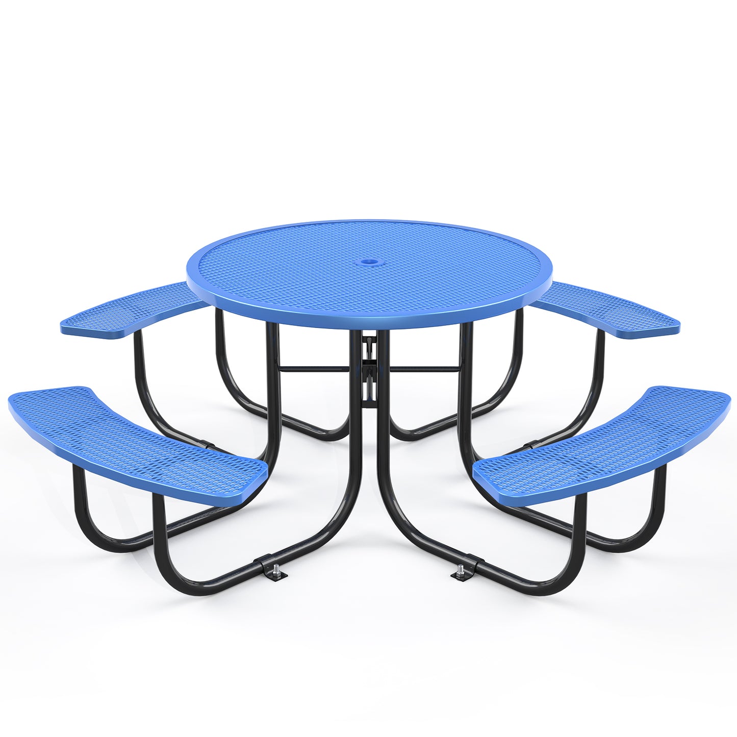 Blue Round Table & Chair Set with Umbrella Hole image 1