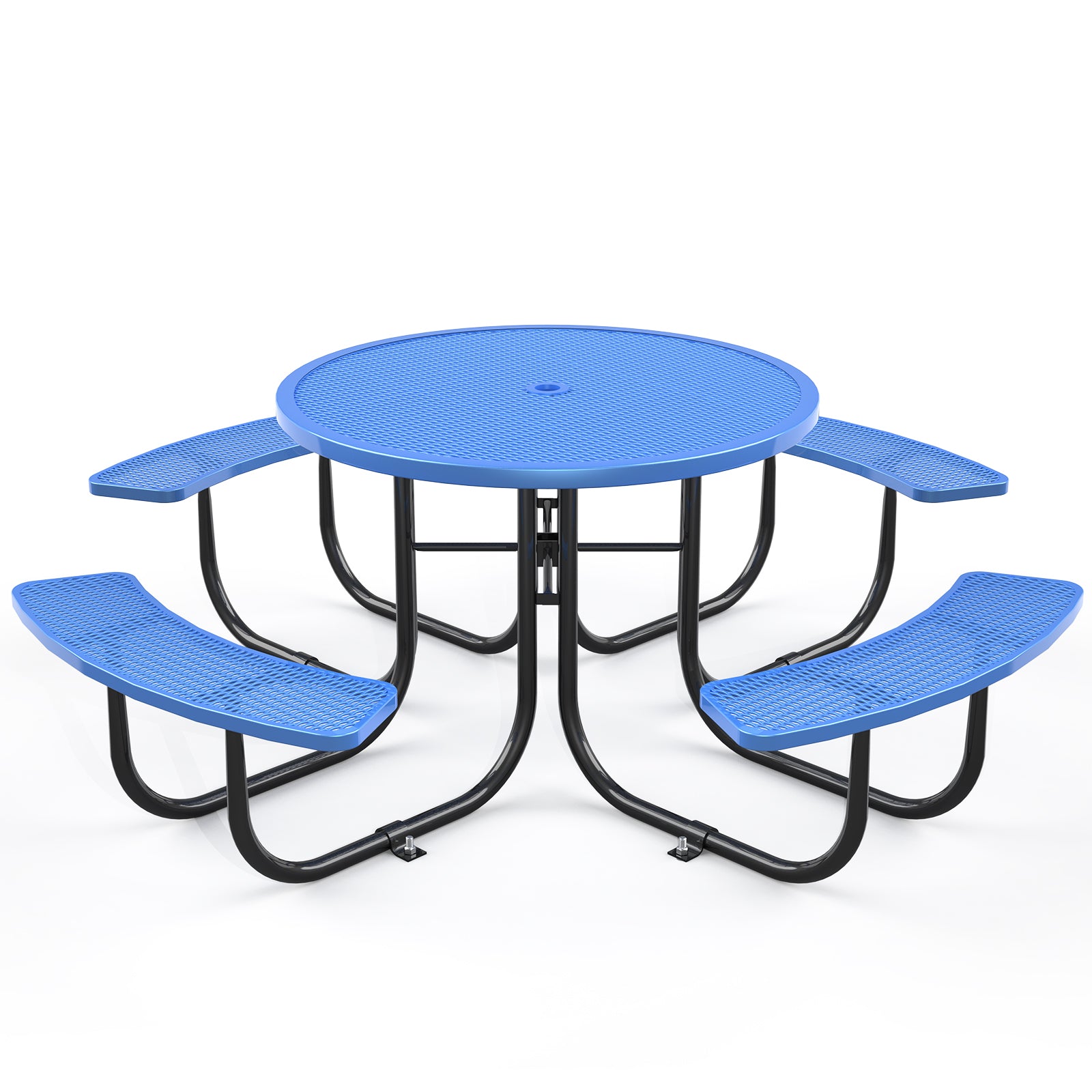 Blue Round Table & Chair Set with Umbrella Hole image 1