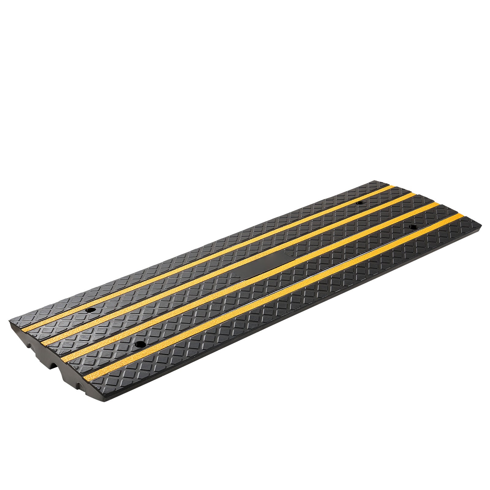 Car Driveway Rubber Curb Ramp, 33069 lbs Load Capacity, 2.6 inch Rise Curbside Bridge Ramp with Yellow Reflective Strips, Suitable for Loading Dock, Warehouse, Garage, Sidewalk (3 Pack) image 6