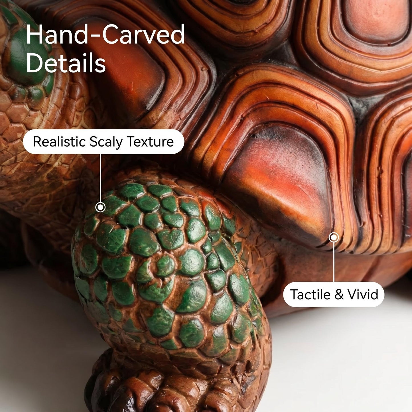 18" Garden Turtle Statue Stool, Simulated Animal Resin Sculpture, Multi-Purpose Decorative Stool for Living Room, Balcony, Office, Garden, Courtyard & Lawn image 12