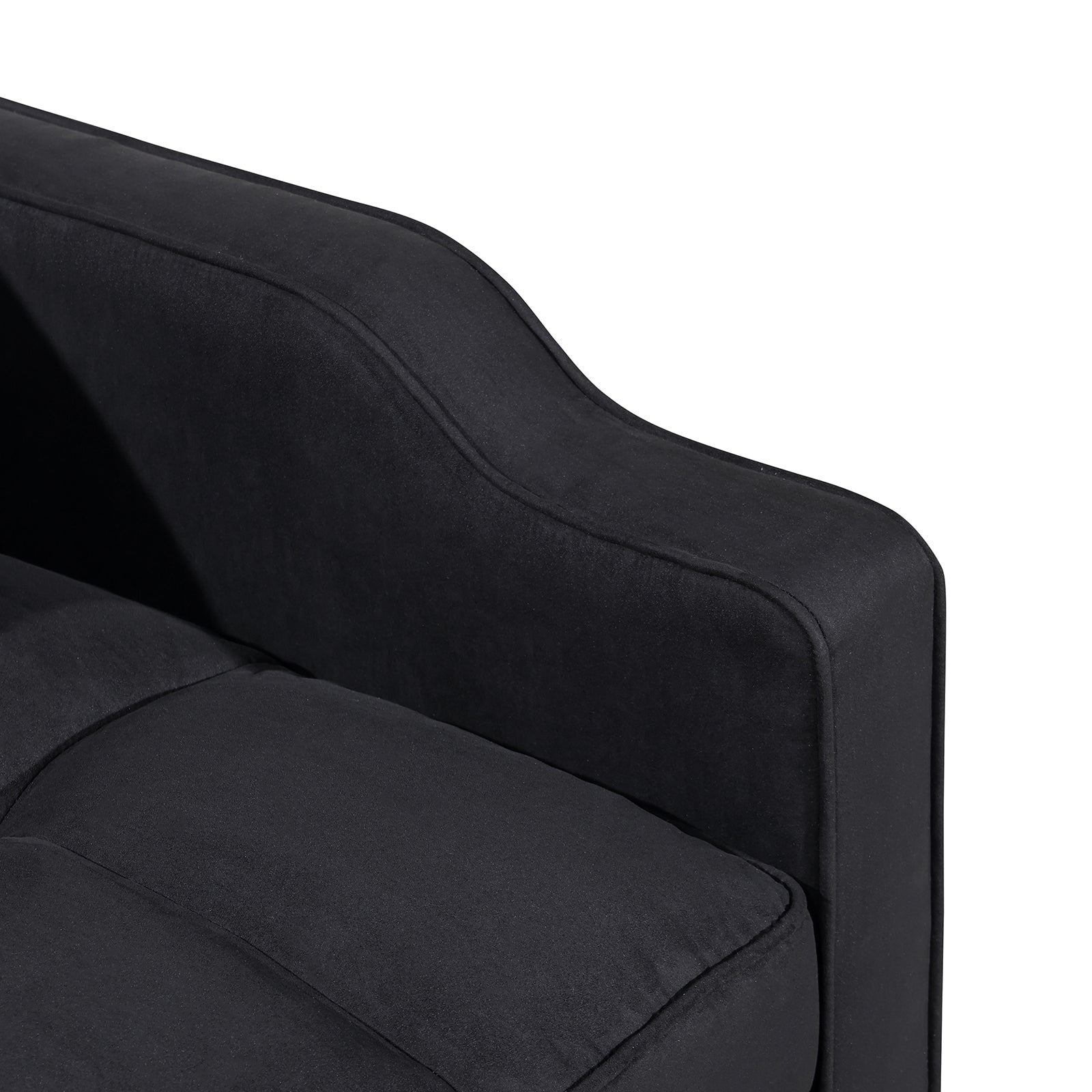 1 multifunctional foldable sofa bed with 3 different lengths, modern sofa, upgraded suede fabric, adjustable backrest, Black color with USB port and rotating telephone stand image 6