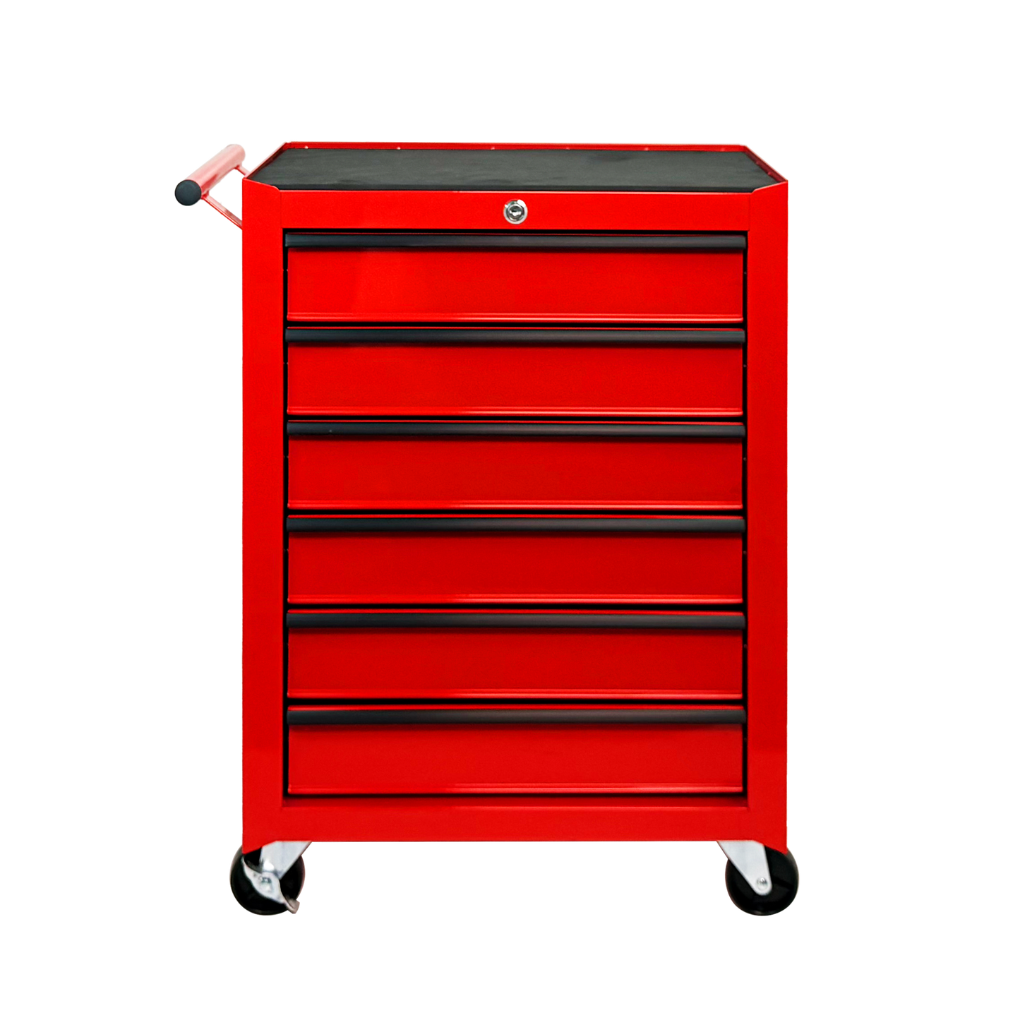 Rolling Metal Tool Chest with 6 Drawers, 20" 6-Drawer Tool Chest Cabinet with Ball Bearing Drawer Slides, Steel Tool Storage Box Organizer -RED image 1