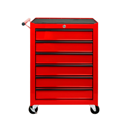Rolling Metal Tool Chest with 6 Drawers, 20" 6-Drawer Tool Chest Cabinet with Ball Bearing Drawer Slides, Steel Tool Storage Box Organizer -RED image 1