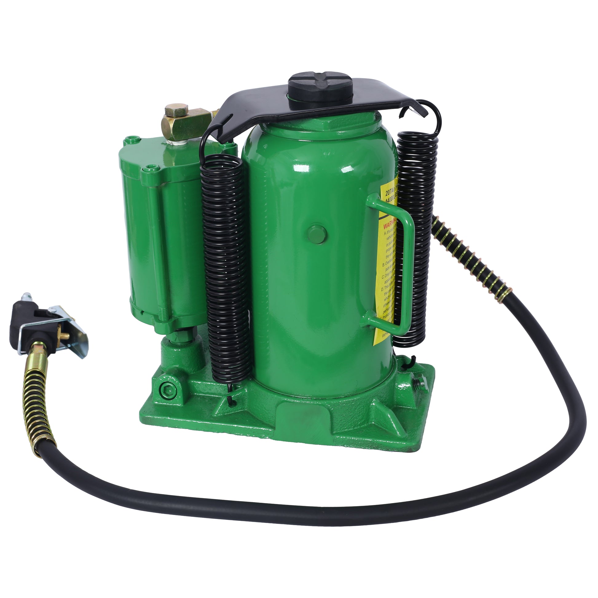 Air Hydraulic Bottle Jack, 20 Ton/44029 LBS All Welded Bottle Jack, 10.2-19.7 inch Lifting Range, Manual Handle and Air Pump, for Car, Pickup, Truck, RV, Auto Repair, Industrial Engineering,Green image 4