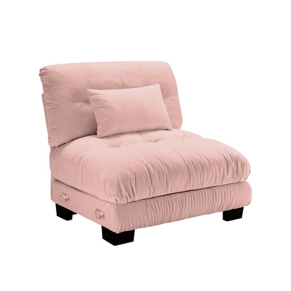 Pariss Armless Sofa W/1 pillow - Pink image 2