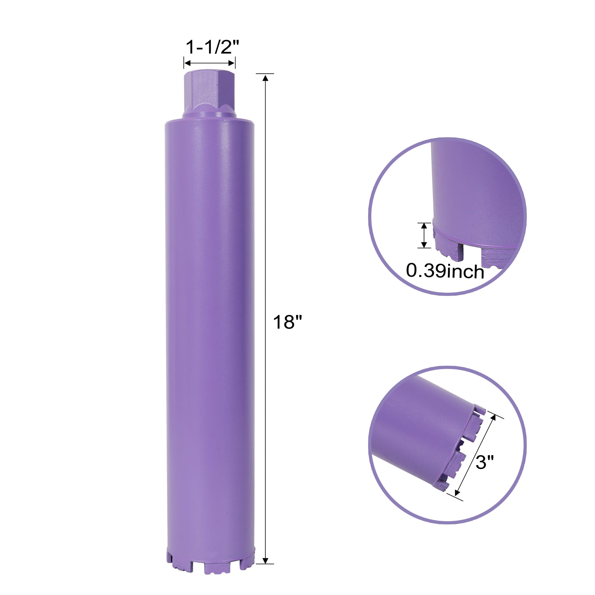 3 Inch Diamond Core Drill Bits,1-1/4"-7 Thread Diamond Core Bit for Cured Concrete with Rebar, Hard Masonry, Brick Block, Stucco, Stone,Shark image 12