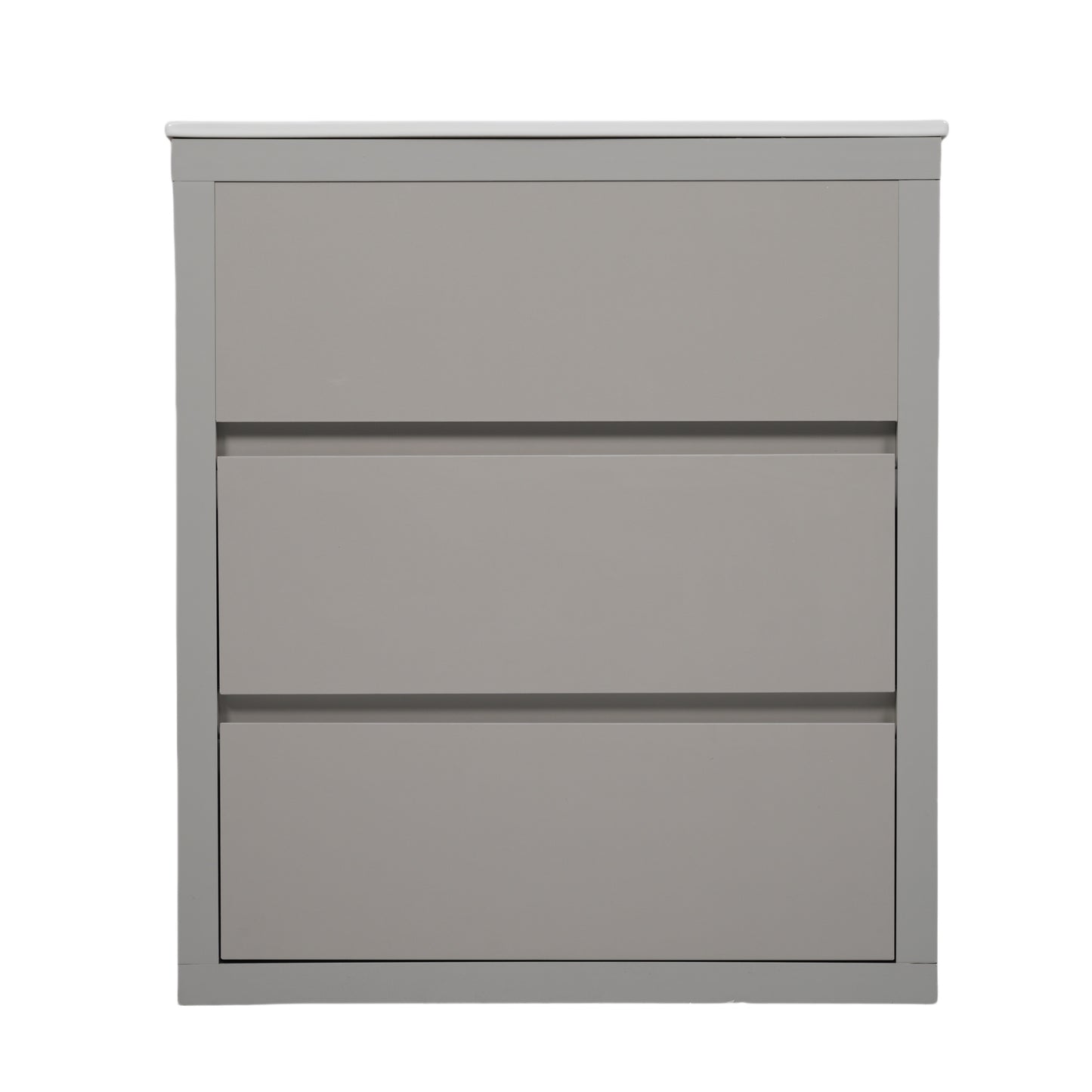 60" Double Sinks Bathroom Vanity Set, Bathroom Cabinet with Two Separate Ceramic Sinks, Full-Extension Drawers & Soft Close Undermount Drawer Slides, Gray image 10