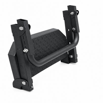 Universal Folding Tire Mounted Step Heavy Duty Adjustable Foldable Side Step for Truck SUV and RV Fit Most 10.2inch - 14.4inchTires Anti-Slip Raised Texture 300Lbs Load Bearing Black image 8