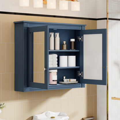 36'' x 28'' Medicine Cabinet, Wall Mounted Bathroom Storage Cabinet, Modern Bathroom Wall Cabinet with 2 Mirrors, Medicine Cabinet, Mirror Cabinet with 2 Adjustable Shelves image 4