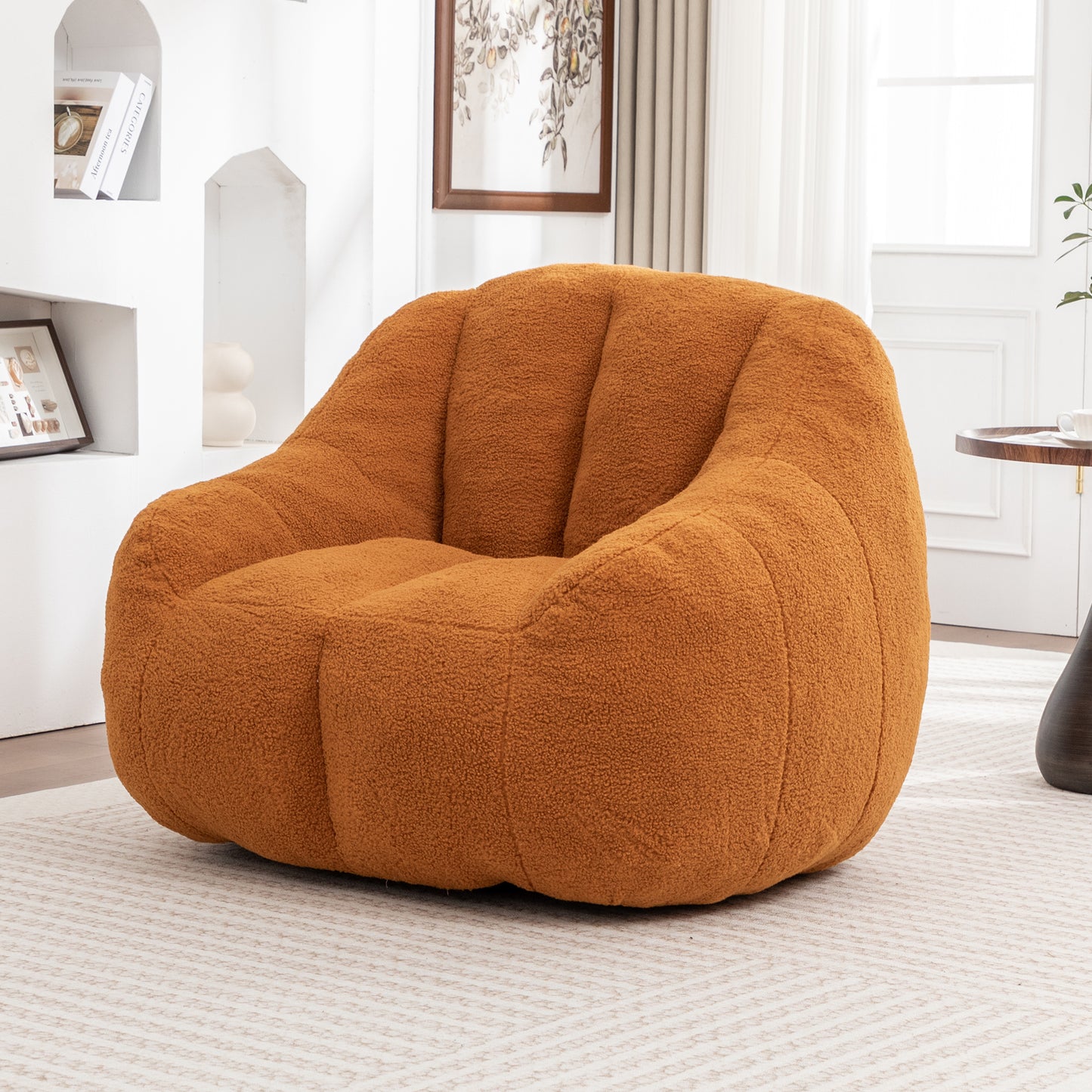 Bean Bag Chair with Filler, Bean Bag Sofa with Tufted Soft Stuffed Filling, Fluffy and Lazy Sofa, Comfy Cozy BeanBag Chairs with Memory Foam for Dorm, Apartment, Living Room image 8