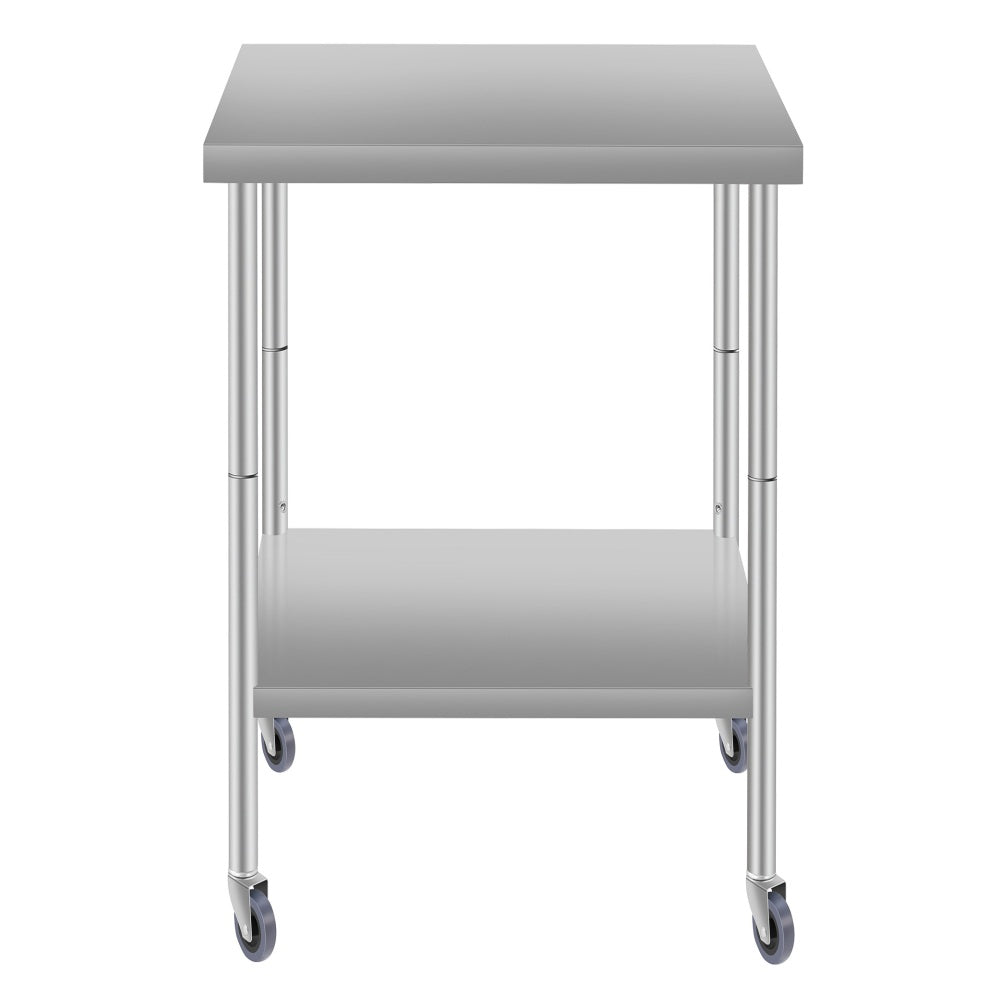 24''*18'' Commercial Work Table for Restaurant and Home Stainless Steel Kitchen Prep Table with Under Shelf and wheels