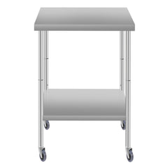 24''*18'' Commercial Work Table for Restaurant and Home Stainless Steel Kitchen Prep Table with Under Shelf and wheels