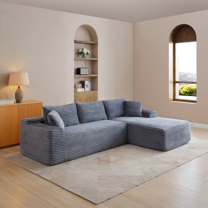 105'' Modular Sectional Sofa, Cloud Sectional Couch with Deep Seat, Modern Modular L-Shape Sofa Couch with Chaise,Upholstered Couches for Living Room Bedroom,No Assembly, (GREY) image 4