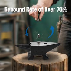 Cast Steel Anvil, 22 Lbs(10kg) Single Horn Anvil with Large Countertop and Stable Base, High Hardness Rugged Round Horn Anvil Blacksmith, for Bending, Shaping